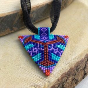3D, Handmade Miyuki Necklace with Telkari Cord (8583)